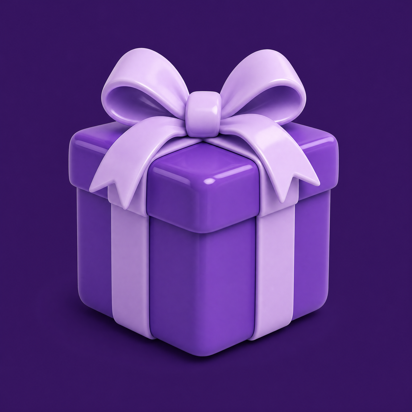 Purple wrapped gift box icon with a bow