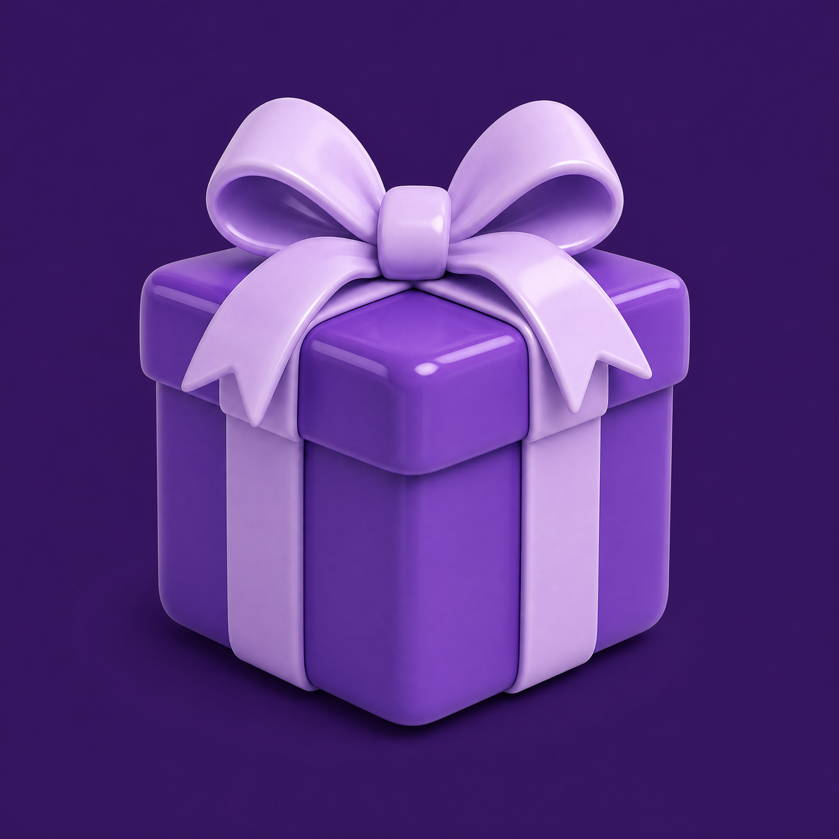 Purple wrapped gift box icon with a bow