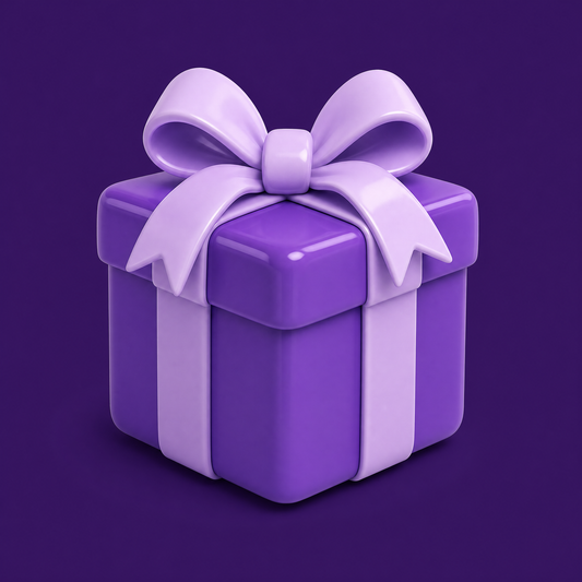 Purple wrapped gift box icon with a bow
